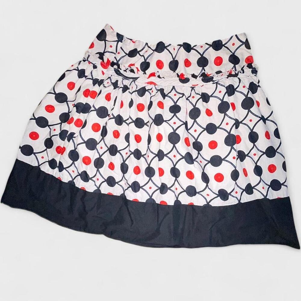 Downeast Basics Black, White, Red Geometric Circle Print Skirt - Size XS